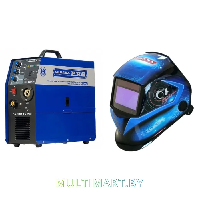 Сварочный аппарат AuroraPRO Overman 200 + сварочная маска Aurora Sun7 TIG Master 2-levels
